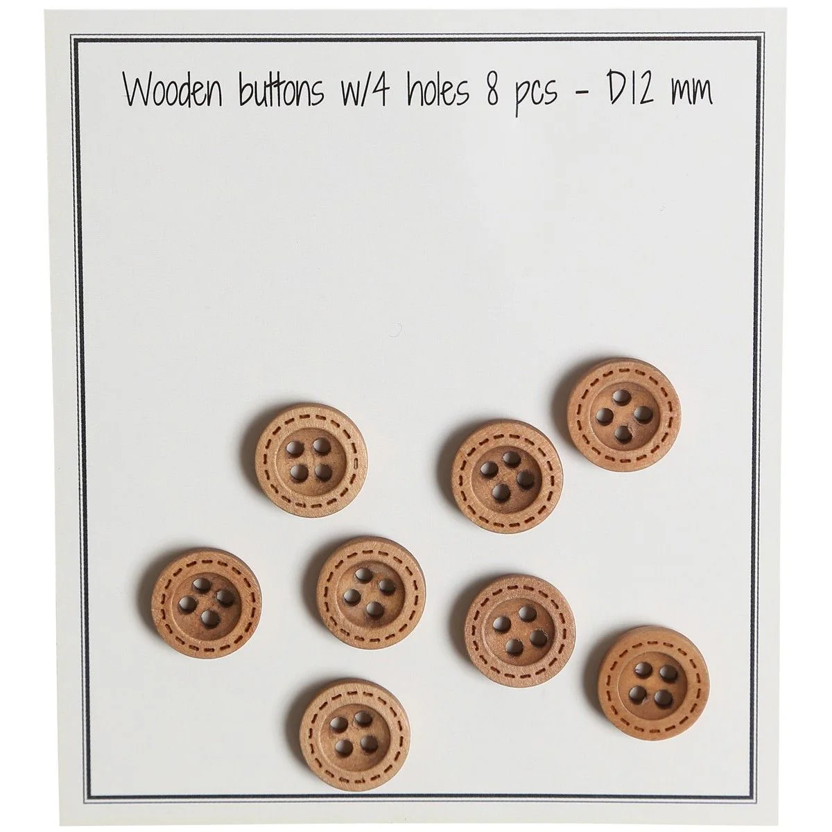 Puunapit - Round Groove - Ommelkuvio - 8 kpl - Image 2