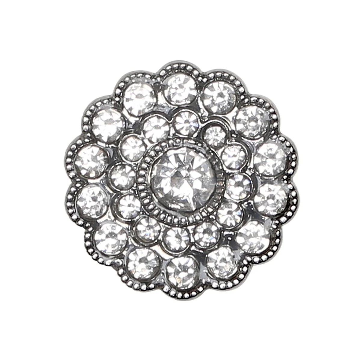 Bling-Napit - Pieni kivi - Hopea - 4 kpl