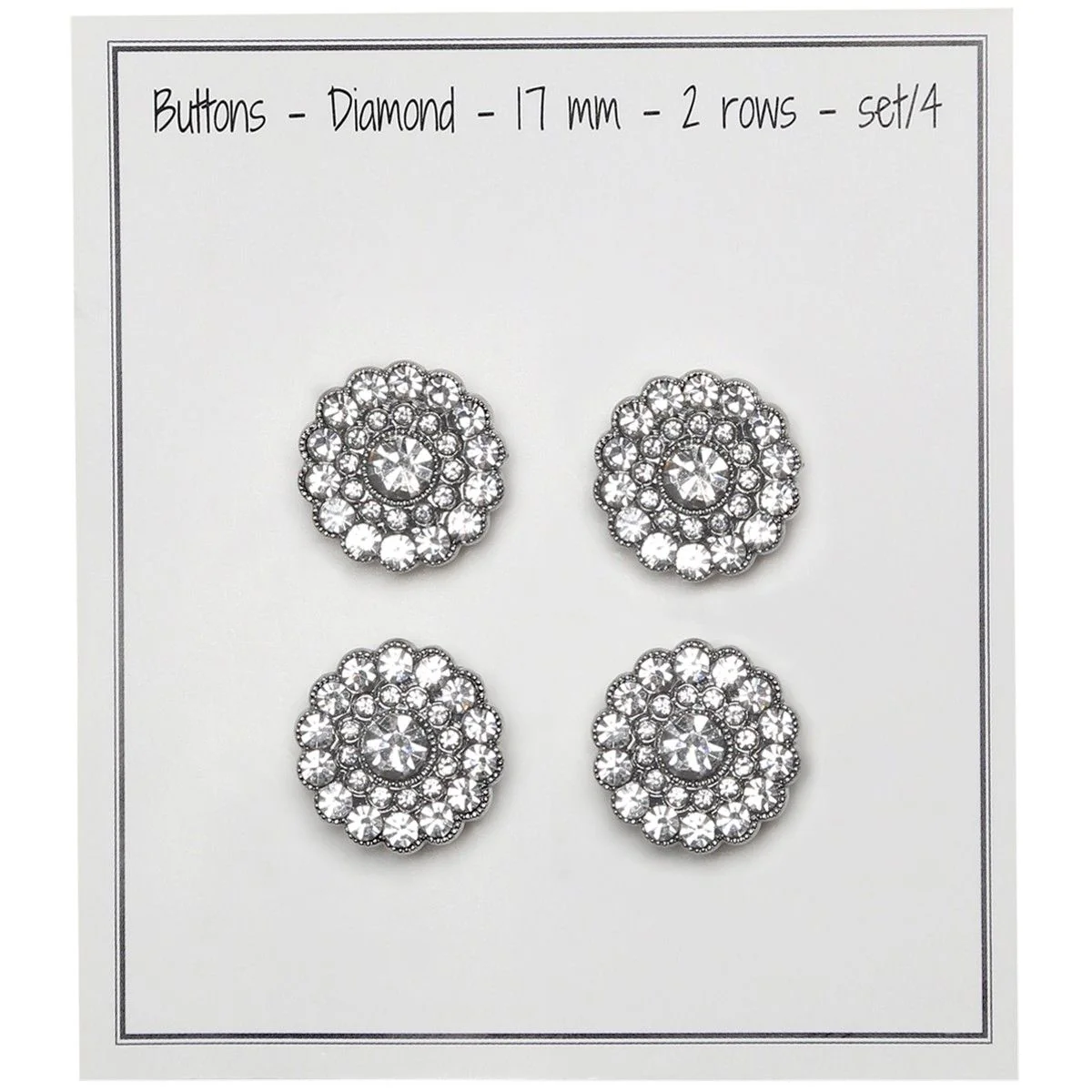 Bling-Napit - Pieni kivi - Hopea - 4 kpl - Image 2