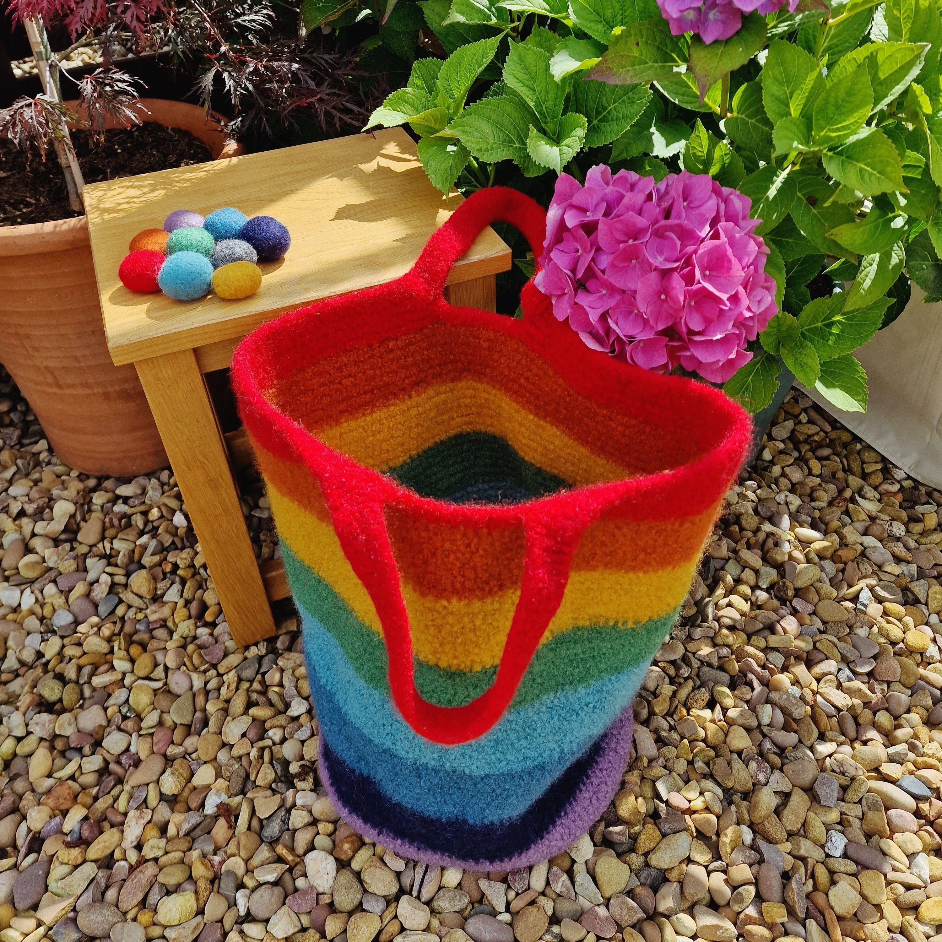 Rainbow Stripes - Felted Bag - Image 5